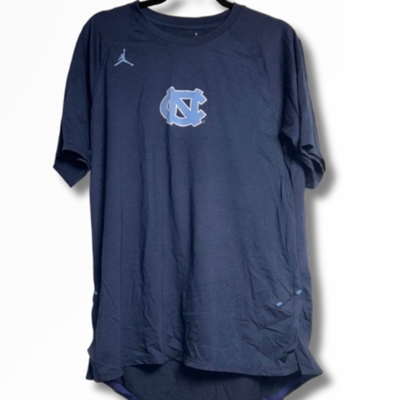 Mens Nike Jordan Jump-man Dri-Fit Shirt UNC North Carolina Tar Heels Navy Blue - Picture 1 of 5